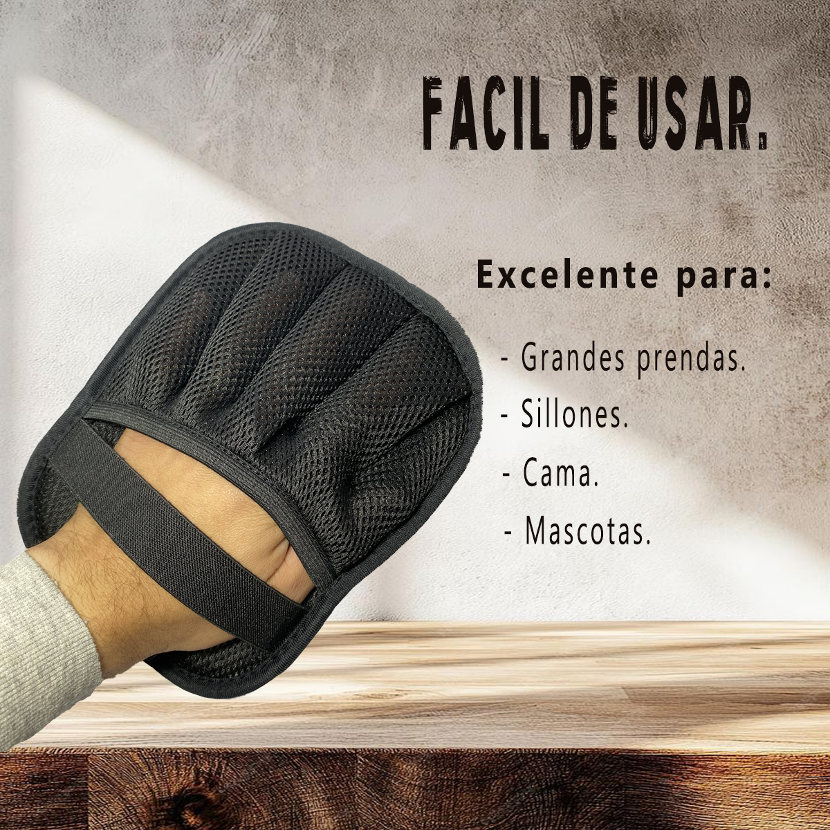 Manopla Quita Pelos por Estática | Reutilizable y Lavable